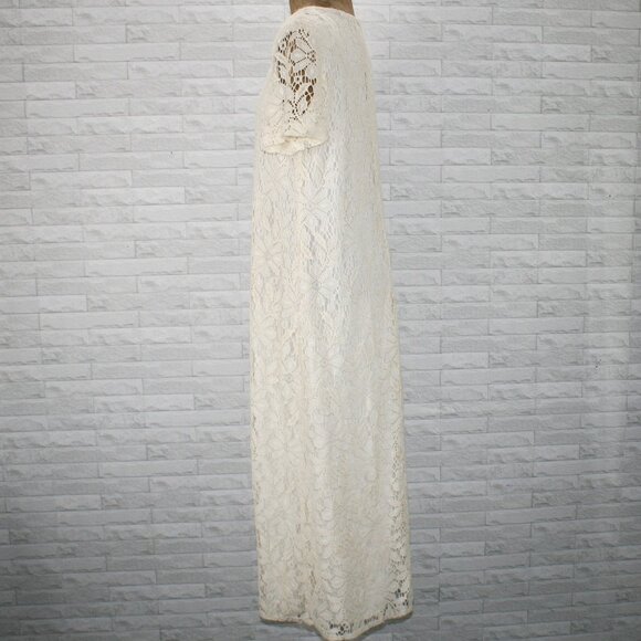 SL FASHIONS Dress Midaxi Short Sleeve Bridal Cocktail Party Cream Plus Size 16 - Picture 6 of 14